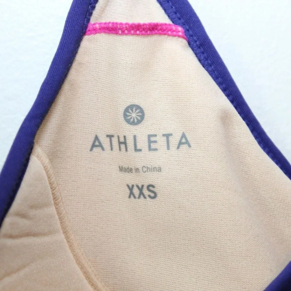 ✨2/$20 Athleta Striped Tank Shorebreak Swim Dress Blue Women's Size XXS H12429 - Picture 8 of 10